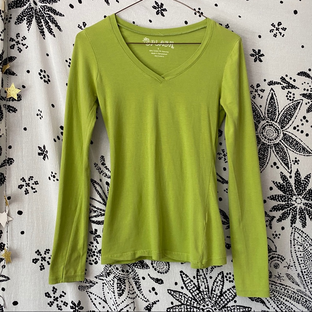 Splash basic v-neck long sleeve tee